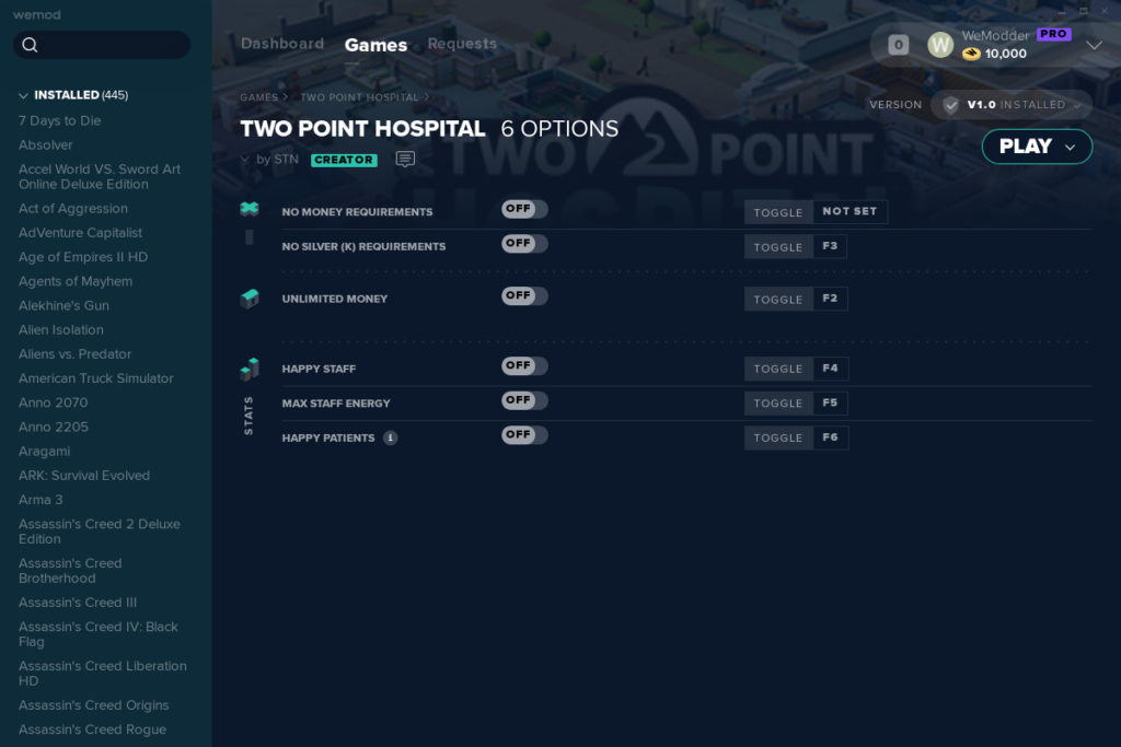 Two Point Hospital Trainer PLUS 6 by WEMOD | Ian Murdock